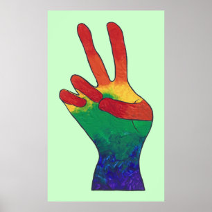 Pósters personalizados con signo de mano de paz de