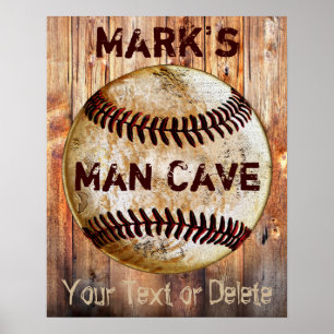 Pósters personalizados de béisbol vintage para la 