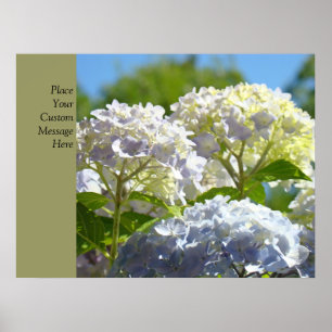 Pósters personalizados Flores de Hortensia Azul im