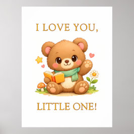 Pósters personalizados para niños | Oso de lectura