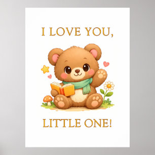 Pósters personalizados para niños Oso de lectura