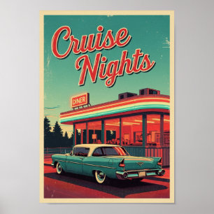 Pósters Restaurante de Carros Retro Vintage Imprim
