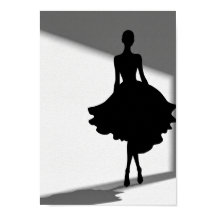 Pósters Silueta de Moda en Negro y Blanco
