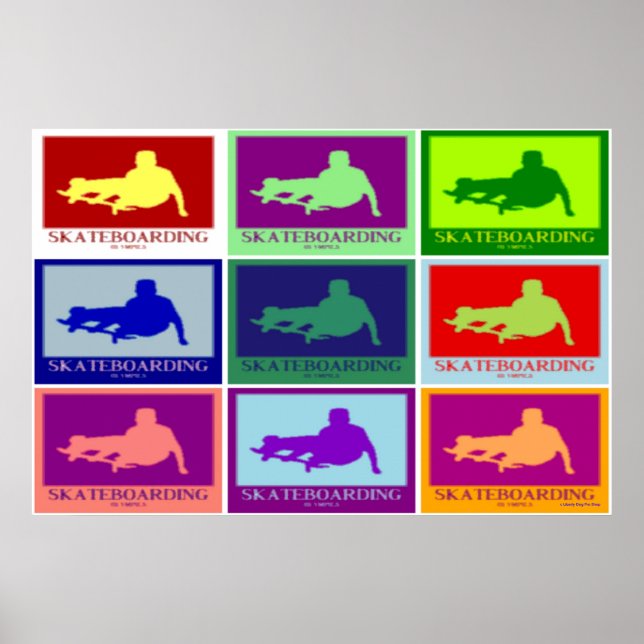 POSTERS - SKATEBOARDING OLYMPICS POP ART WALL ART (Frente)