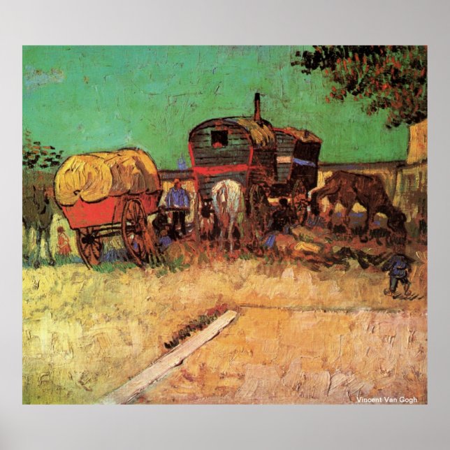 Posters VAN GOGH - ENCAMPAMENTO DE GITANOS CON CAR (Frente)