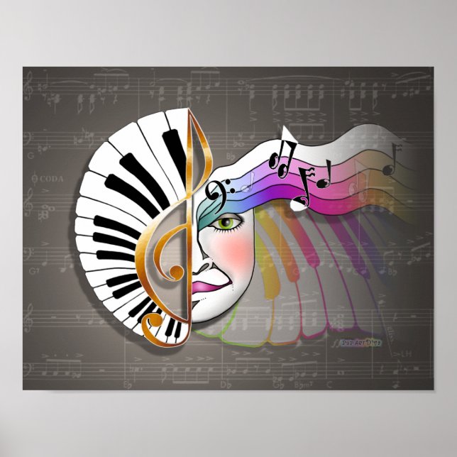 Posters y Bella Artes: Máscara musical (Frente)