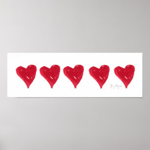 Posters y impresiones rojos de los corazones