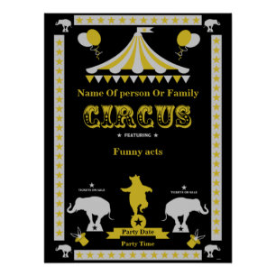 Posters Y Tarjetas Fiestas Circus