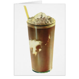Postre vintage, batido de chocolate y crema batida