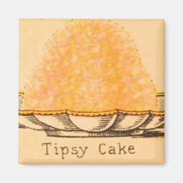 Postre vintage Imán de ilustracion de torta tipsy