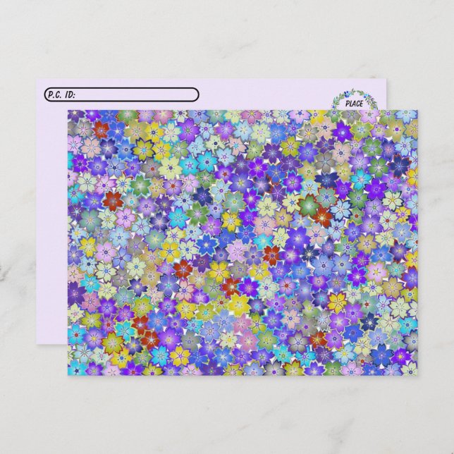 Posttravesía - Hermosa postal floral de color (Anverso / Reverso)