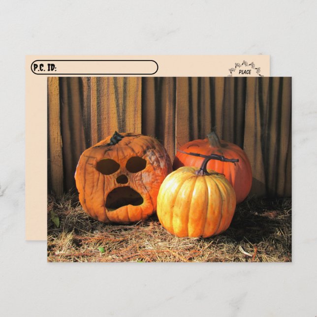 Posttravesía - Postales de Halloween con calabazas (Anverso / Reverso)