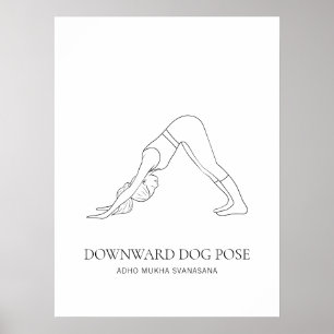 Postura del Perro hacia Abajo Yoga Arte Minimalist