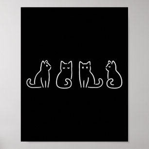 Posturas de gato Arte minimalista para amantes de