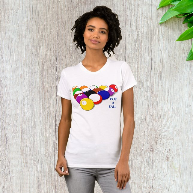 Pot A Ball Billiards Mujeres Camiseta (Subido por el creador)