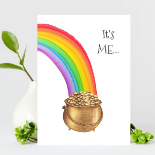Pota de la tarjeta del Día del Arcoiris de Oro