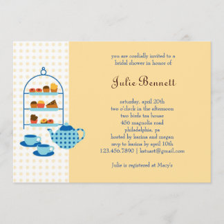 Pote del té e invitación nupcial de la ducha de
