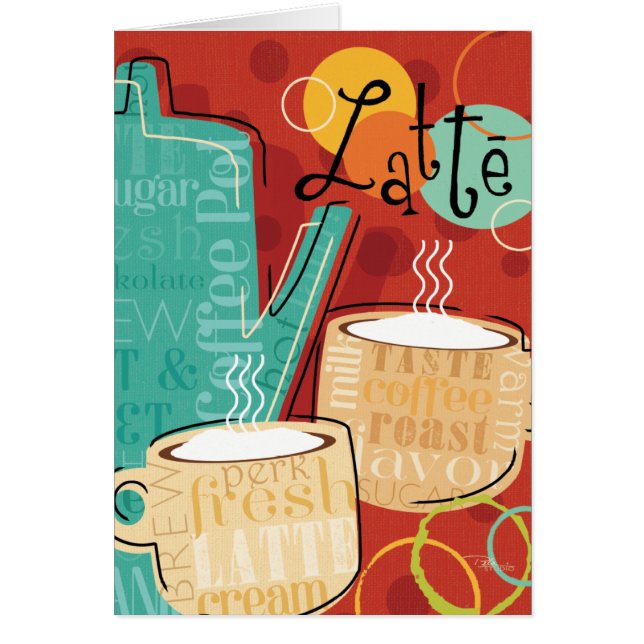 Pote y tazas decorativos de Latte (Frente)