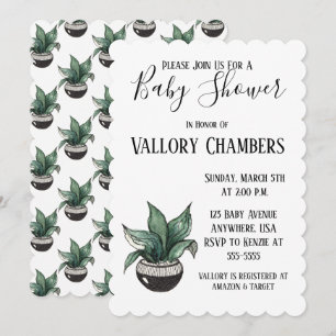 Potente invitación de Cactus a Baby Shower