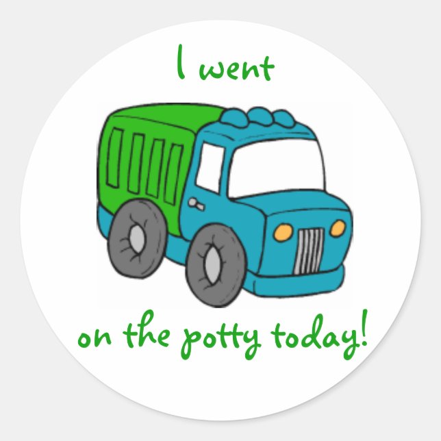 Potty Training Pegatina de recompensas—Camión (Anverso)