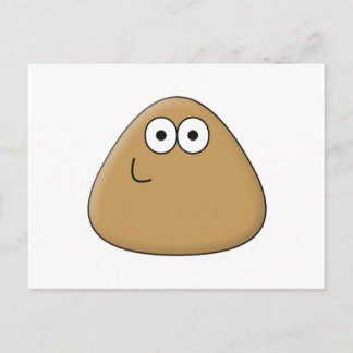 Pou feliz - Horizontal postal