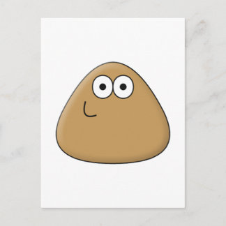 Pou feliz - Vertical postal