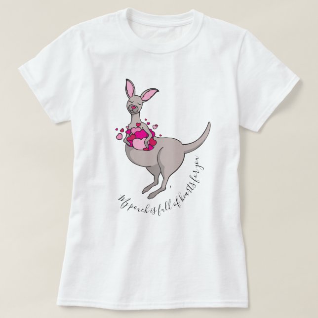 Pouch de polo gráfico canguro de corazones rosas (Diseño del anverso)