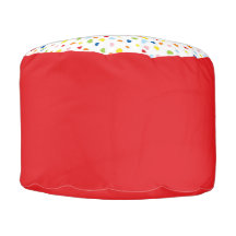 Pouf de redondeo multicolor de corazón confetti