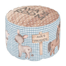 Pouf de redondeo personalizado de animales de gran