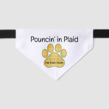 Pouncin’ in Plaid - Fall Cat Bandana personalizada