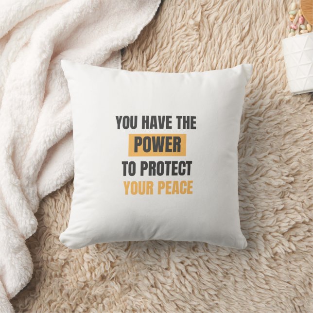 Power Protect Peace, cubierta de almohadas tipográ (Manta)