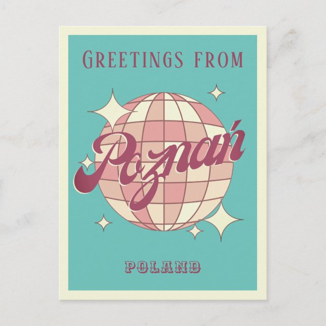 Poznań Poznan Polonia: postal retro vacacional (Anverso)