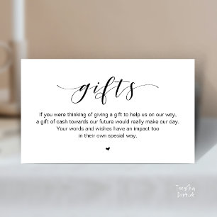 Pozo de Deseos de Boda, Una Nota Sobre Regalos