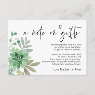 Pozo de los Deseos Nota sobre Regalos Invitación d