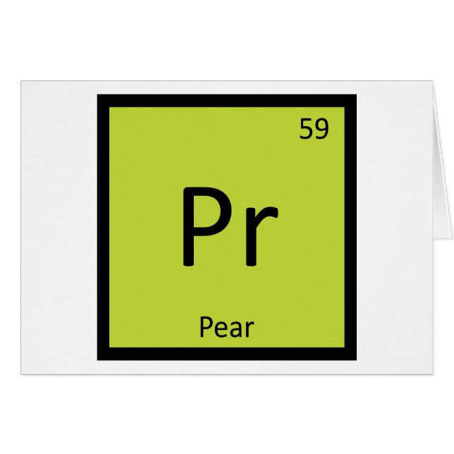 Pr - Química de la Fruta de Pera Símbolo de la Tab (Anverso (Horizontal))