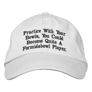 Práctica de bowling en césped, Gorra bordado