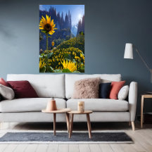 Pradera con girasoles | Poster de arte de IA