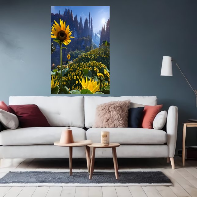 Pradera con girasoles | Poster de arte de IA (Subido por el creador)