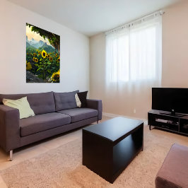 Pradera de girasoles | Poster de arte de IA