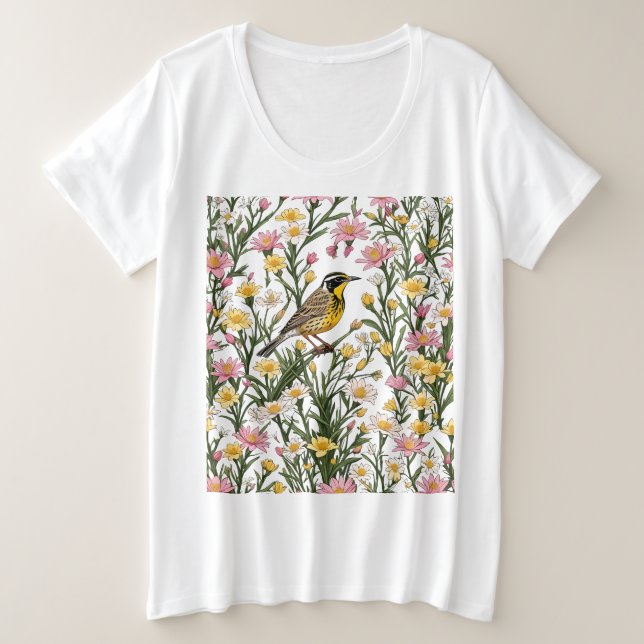 Pradera Occidental Alrededor de Flor de Bitterroot (Anverso del diseño)