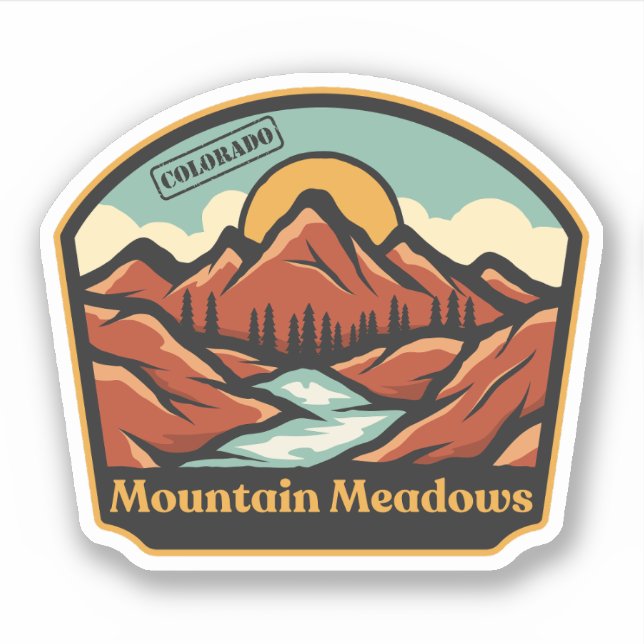 Praderas de Montaña, Colorado Pegatina (Anverso)