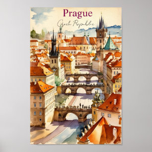 Praga Ciudad República Checa Arte Vintage Viajes