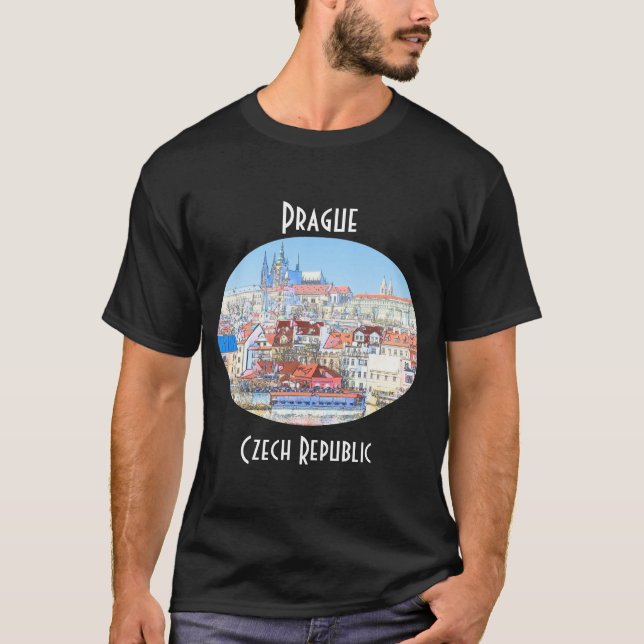 Praga en la camiseta de los hombres pasteles (Anverso)