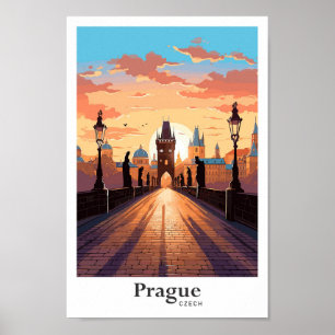 Praga Ilustracion de viajes por arte checo