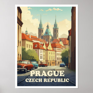 Praga Ilustracion de viajes por arte checo