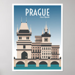 Praga Ilustracion de viajes por arte checo