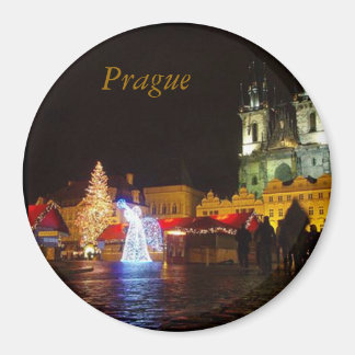 Praga Plaza Mayor en Noche de Navidad Imán Redondo