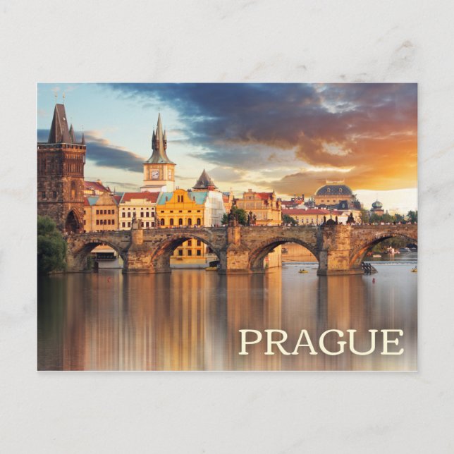 Praga, postal de la República Checa (Anverso)