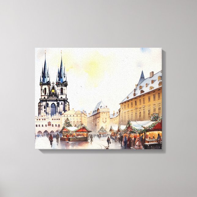 Praga, República Checa - Impresión de tela estirad (Anverso)