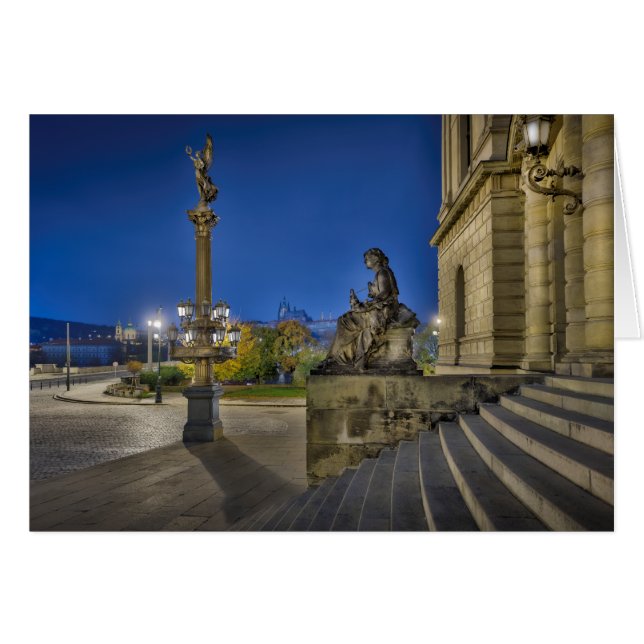 Praga Rudolfinum de noche (Anverso (Horizontal))